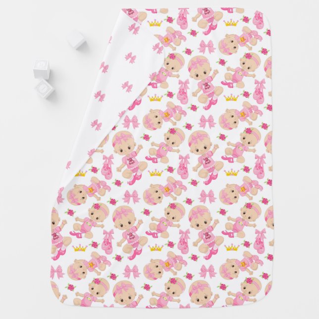CUTE LITTLE BABY GIRLS WITH BALLET SHOES BABY BLANKET (In Situ)