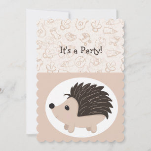 Cute Little Baby Hedgehog Animal Birthday Kids Invitation