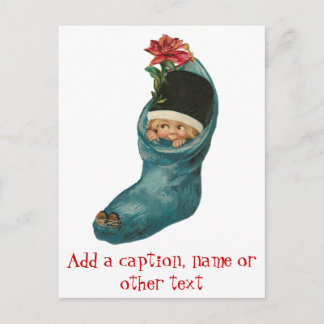 Cute Little Baby in a Sock Holiday Cards