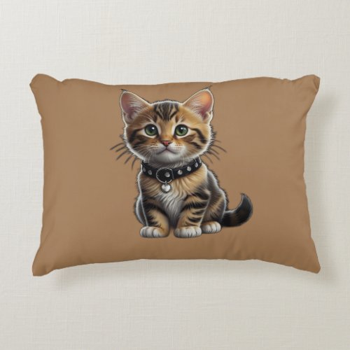 cute little baby kitten accent pillow