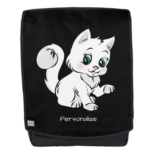 Cute Little Baby Kitten Cat Pet Kids Personalize Backpack (Front)