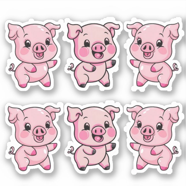 Cute Little Baby Pig Sticker (Front)