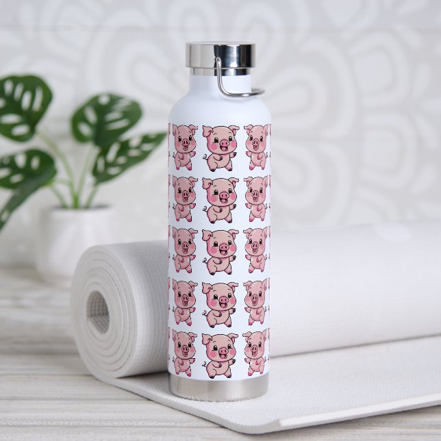 Cute Little Baby Pig Water Bottle (Yoga)