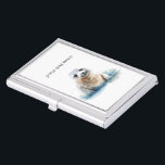 Cute little baby seal in white and blue business card case<br><div class="desc">watercolor painting of a cute little baby seal painted in blue and white</div>