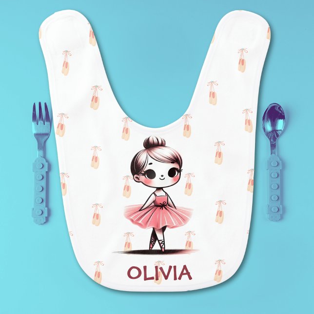 Cute Little Ballerina Girl Baby Bib (Creator Uploaded)