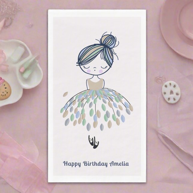 Cute Little Ballerina Princess Birthday Party   Paper Guest Towels (Creator Uploaded)