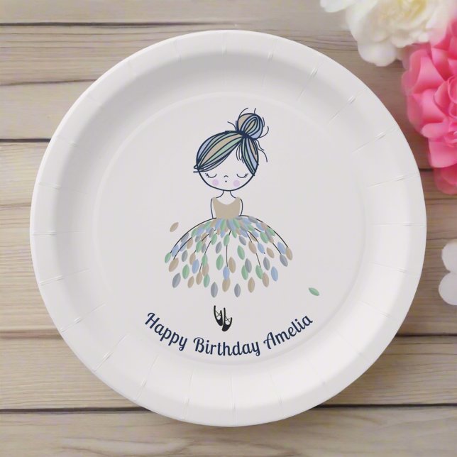 Cute Little Ballerina Princess Birthday Party   Paper Plates (Creator Uploaded)