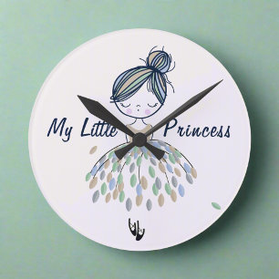 Cute Little Ballerina Princess Nursery Girly Gift Round Clock