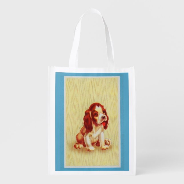 cute little beagle puppy grocery bag (Front)