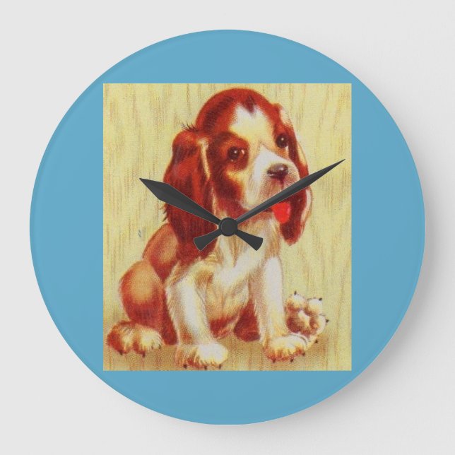 cute little beagle puppy large clock (Front)