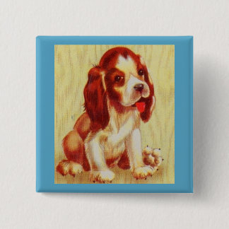 cute little beagle puppy pinback button
