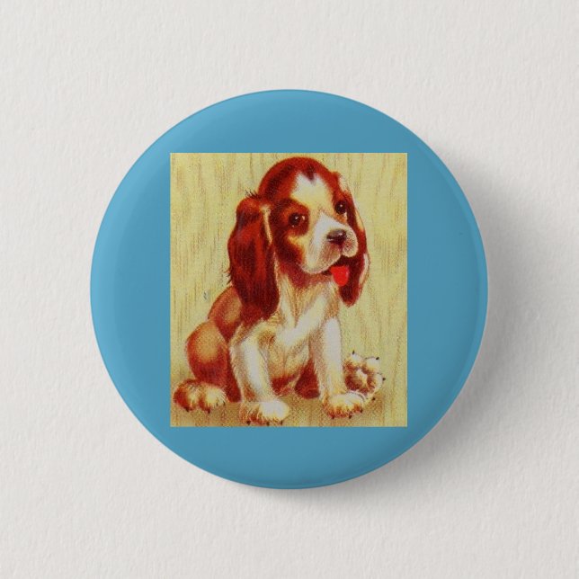cute little beagle puppy pinback button (Front)