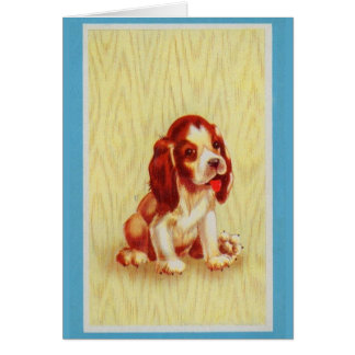 cute little beagle puppy print cards