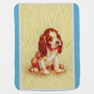 cute little beagle puppy print swaddle blanket