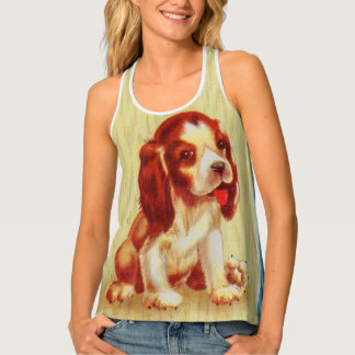 cute little beagle puppy print tank top