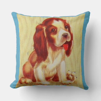 cute little beagle puppy throw pillow