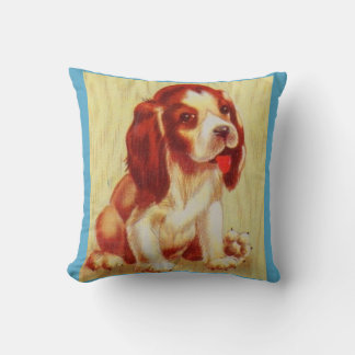 cute little beagle puppy throw pillow