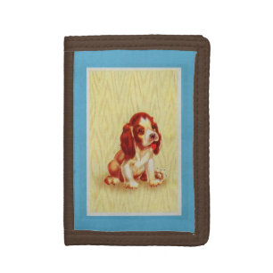 cute little beagle puppy tri-fold wallet