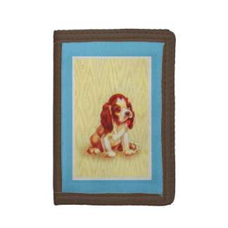 cute little beagle puppy trifold wallet