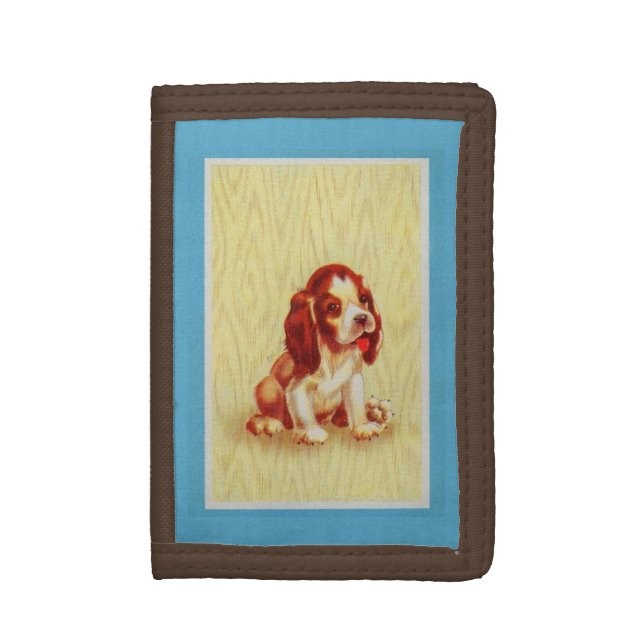 cute little beagle puppy trifold wallet (Front Vertical)