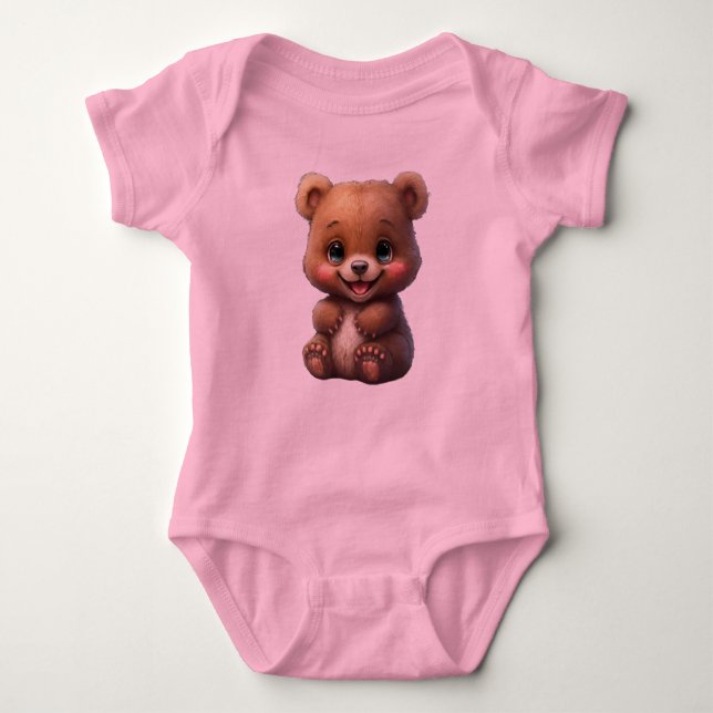 Cute Little Bear Bodysuit for Girl (Front)