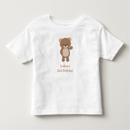 Cute Little Bear Second 2nd Birthday Toddler T_shirt