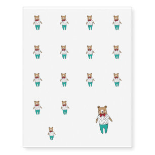 Cute little bear temporary tattoos