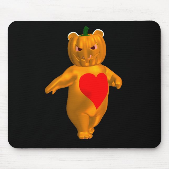 Cute Little Bear With Pumpkin Head Mouse Pad (Front)