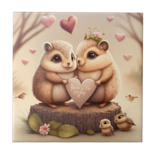 Cute little bears cartoon ceramic tile