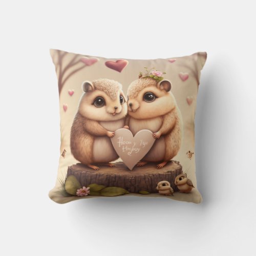 Cute little bears cartoon  throw pillow
