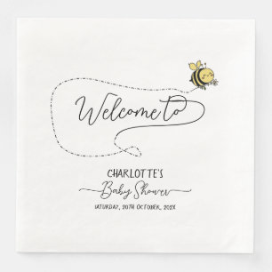 Cute Little Bee Baby Shower Paper Dinner Napkins