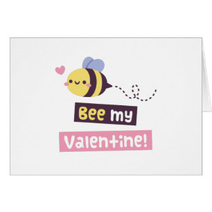 Cute Little Bee, Bee My Valentine Pun Greeting Cards