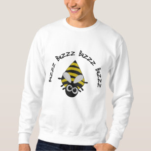 Cute Little Bee Embroidery Pattern Embroidered Sweatshirt