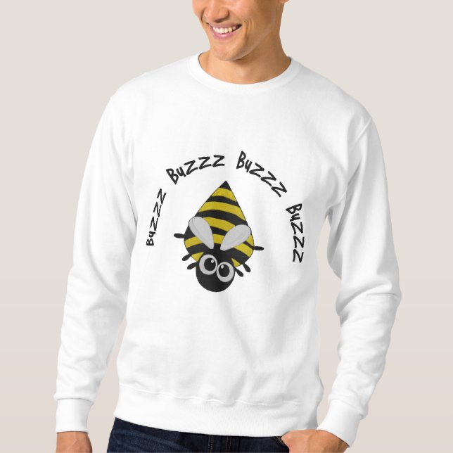 Cute Little Bee Embroidery Pattern Embroidered Sweatshirt (Front)