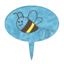Cute Little Bee Flying Blue Watercolor Baby Shower