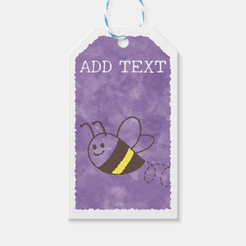 Cute Little Bee Flying Watercolor Baby Shower Gift Tags