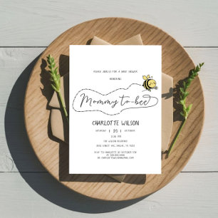 Cute Little Bee Mommy To Bee Baby Shower Invitation