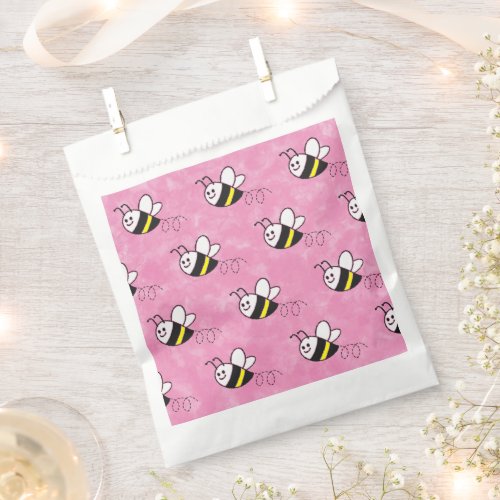 Cute Little Bee Pattern Watercolor Baby Shower Favor Bag