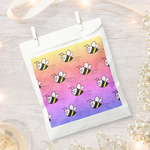 Cute Little Bee Pattern Watercolor Baby Shower Favor Bag