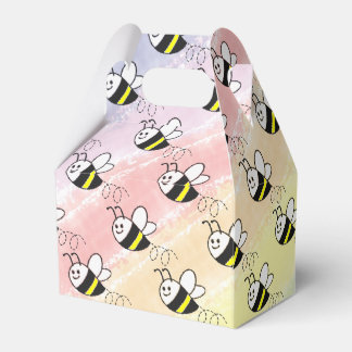 Cute Little Bee Pattern Watercolor Baby Shower Favor Boxes