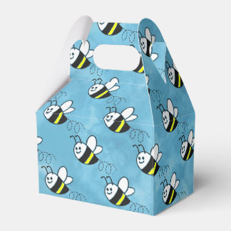 Cute Little Bee Pattern Watercolor Baby Shower Favor Boxes