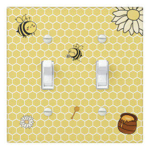 Cute Little Bee & Sweet Honey Light Switch Cover