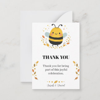 Cute Little Bee Thank You Note Card
