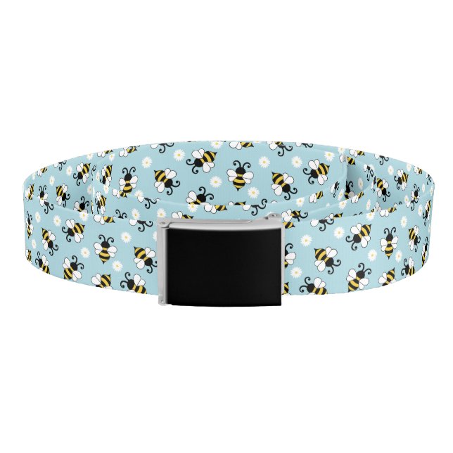 Cute little bees and daisy flowers pattern  belt (Coil)
