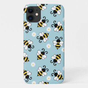Cute little bees and daisy flowers pattern iPhone 11 case