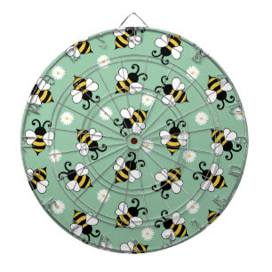Cute little bees and daisy flowers pattern dart board