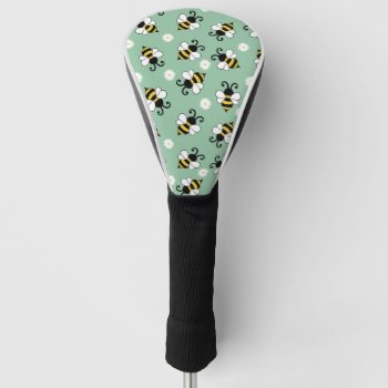 Cute Little Bees And Daisy Flowers Pattern Golf Head Cover by BattaAnastasia at Zazzle