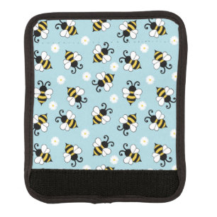 Cute little bees and daisy flowers pattern luggage handle wrap