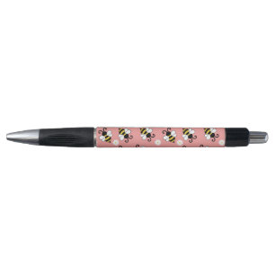 Cute little bees and daisy flowers pattern pen