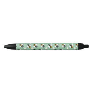 Cute little bees and daisy flowers pattern pen